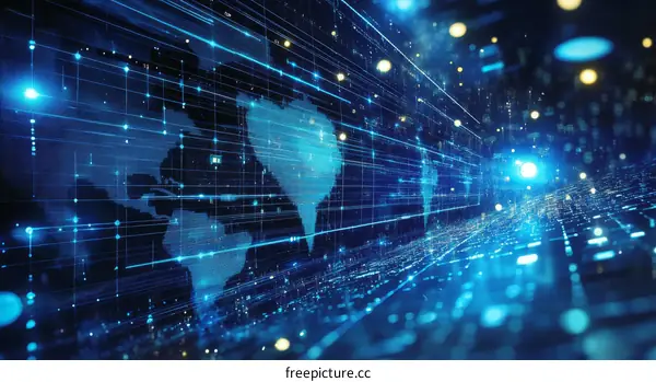 Global Network Digital World Map