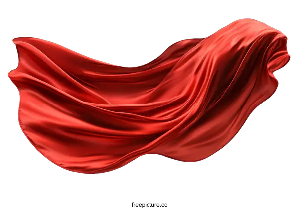 [Transparent Background PNG]Dynamic Red Silk Fabric Flowing