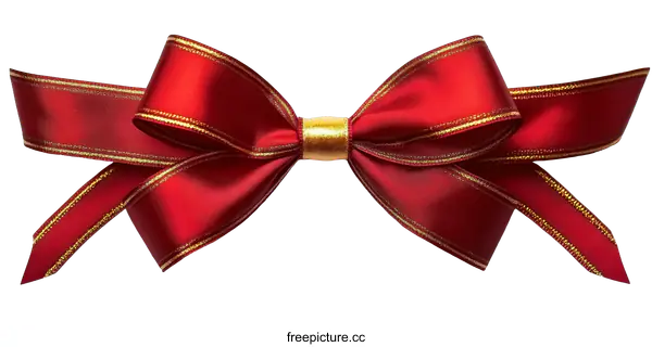 [Transparent Background PNG]Elegant Red Ribbon Bow on White Background