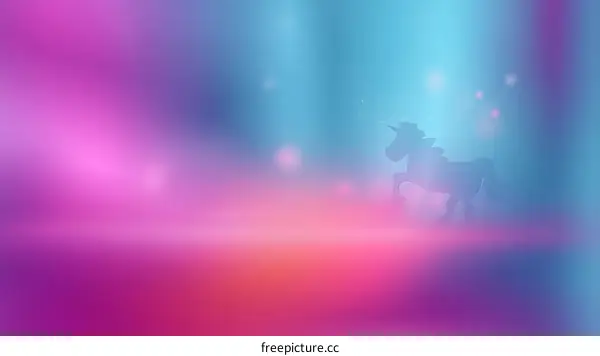 Abstract Unicorn Silhouette on Gradient Background