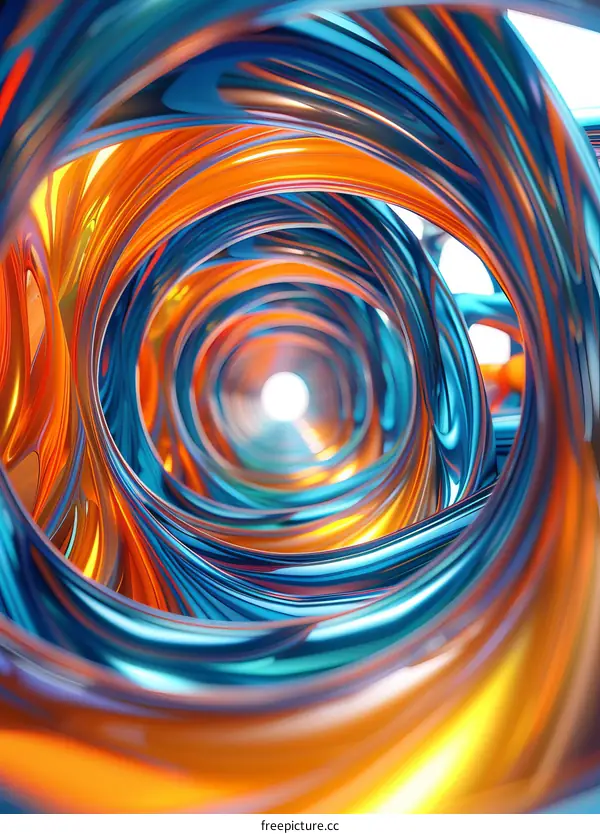 Colorful Abstract Futuristic Sci-Fi Tunnel