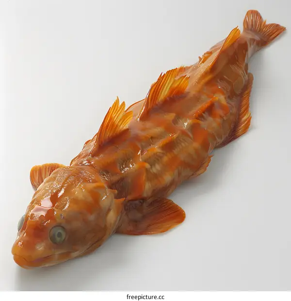 Red Ratfish on White Background