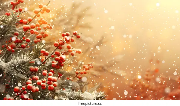 Christmas Holly Branch