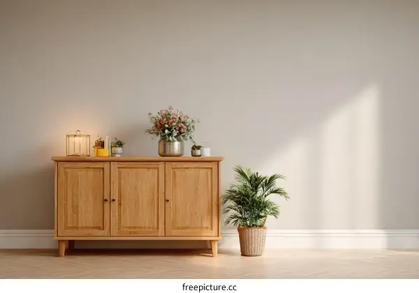 Stylish Wooden Cabinet in a Modern Home