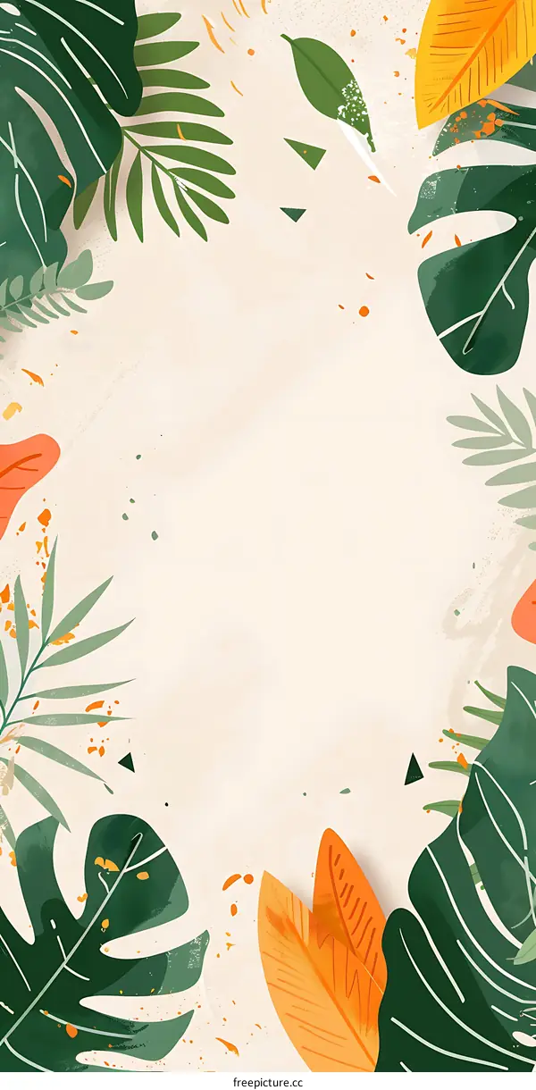 Tropical Leaves Background Illustration
