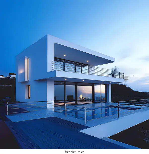 Modern House with Swimming Pool and Deck