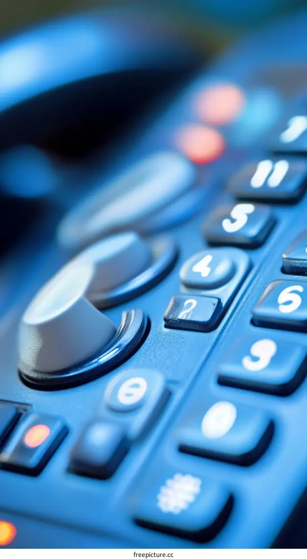 Close-up of a Modern Telephone System