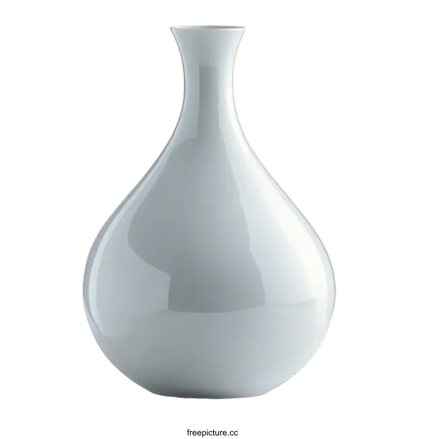 [Transparent Background PNG]Elegant Light Gray Ceramic Vase