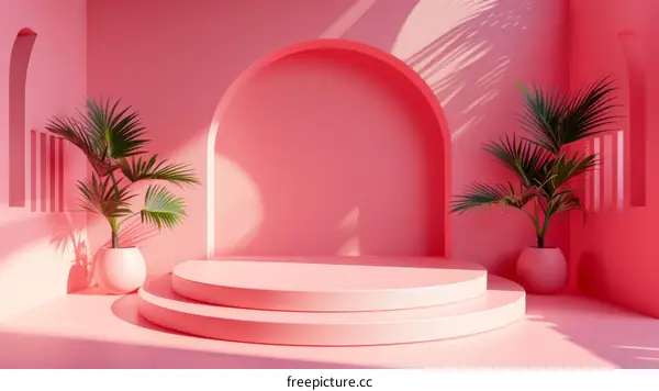 pink product display stage background