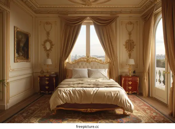 Luxurious Gold-Accented Bedroom Interior Design