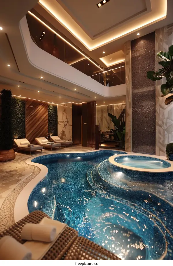Luxury Indoor Pool and Spa Area Design
