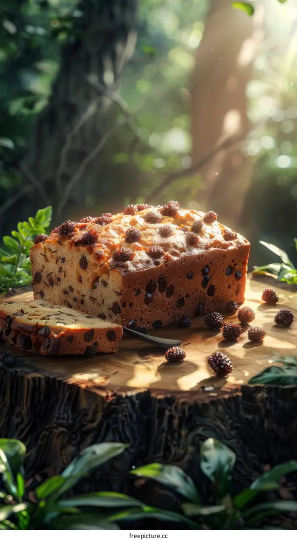 Homemade Blackberry and Apple Loaf Cake