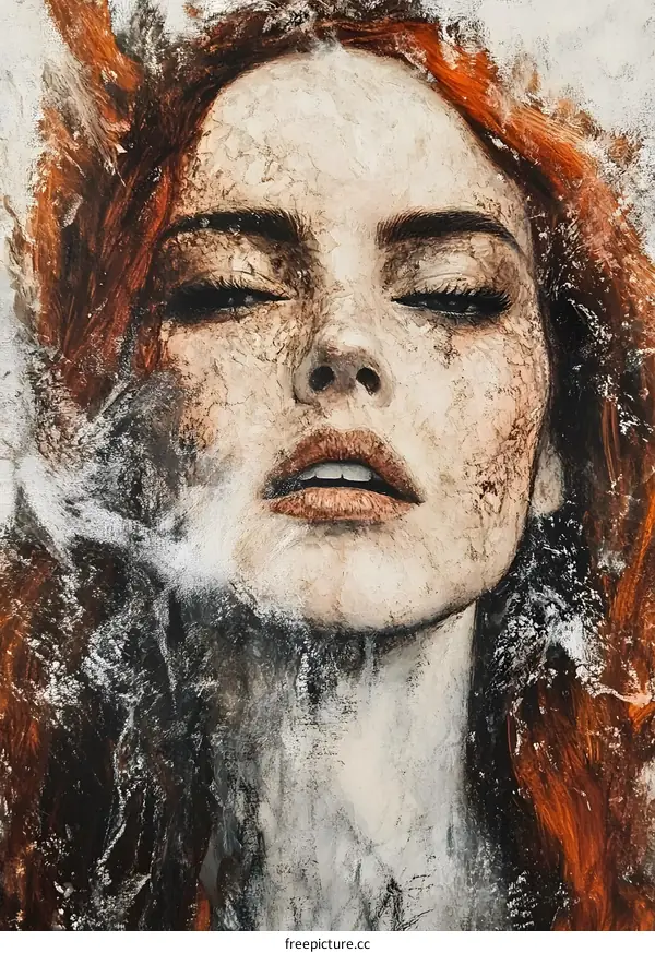 Abstract Art Woman Face Painting Illustration