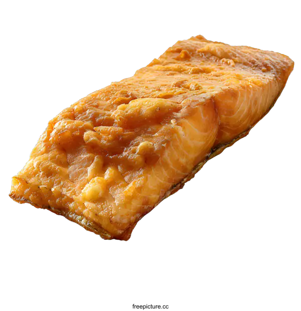 [Transparent Background PNG]Crispy Fried Salmon Fillet
