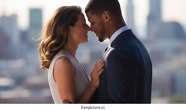 Interracial couple in love