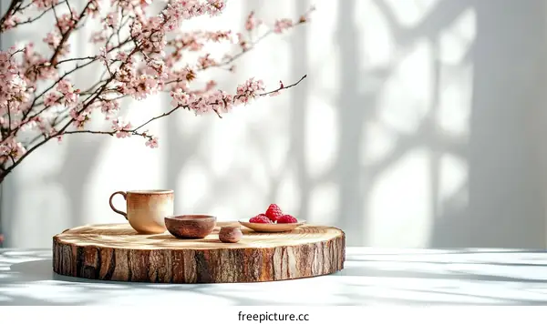 Springtime Still Life with Blossoms and Berries