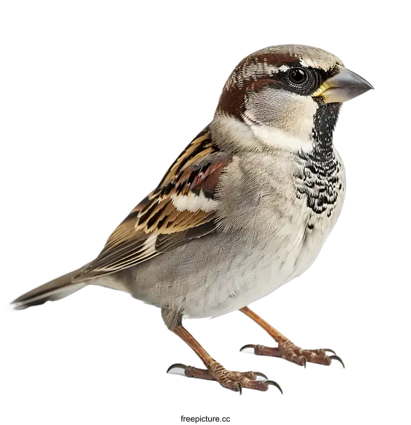 [Transparent Background PNG]House Sparrow Bird on White