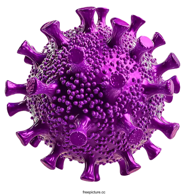[Transparent Background PNG]Purple Virus 3D Illustration