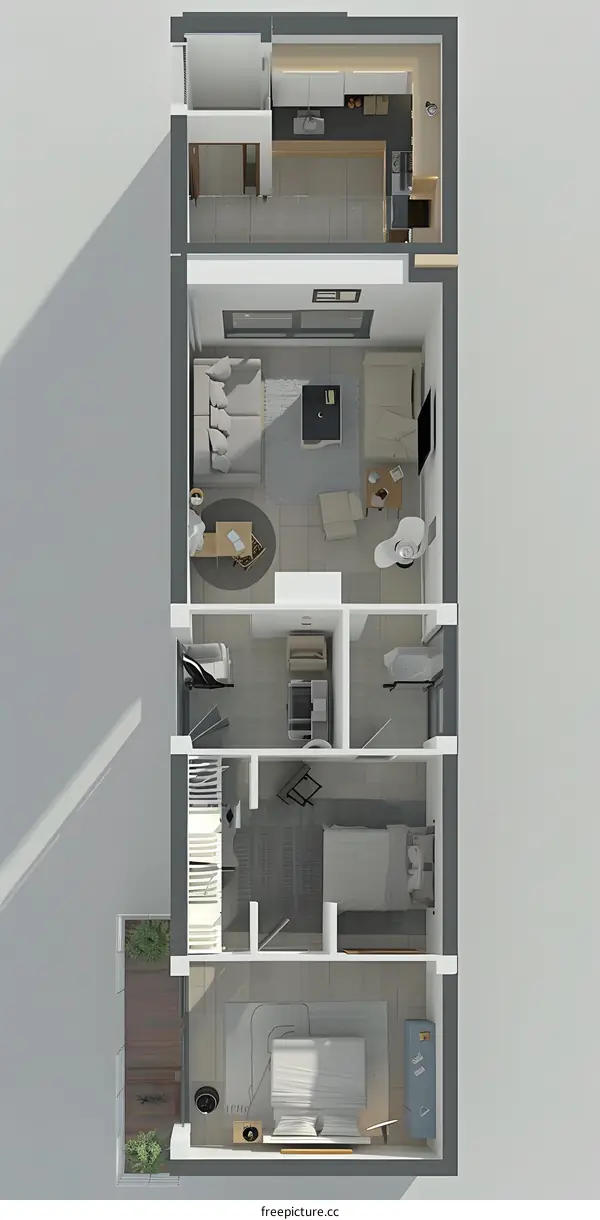 Modern Apartment Floor Plan with Balcony