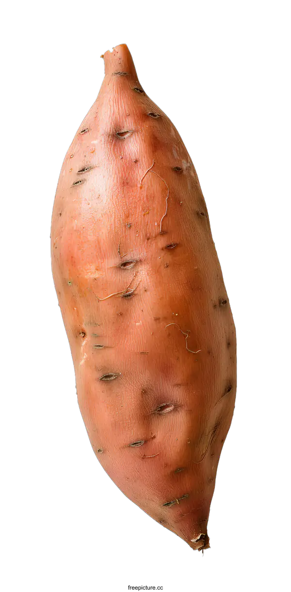 [Transparent Background PNG]Single Raw Sweet Potato On A White Background