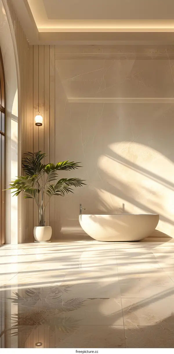 Elegant Beige Spa Bathroom Design