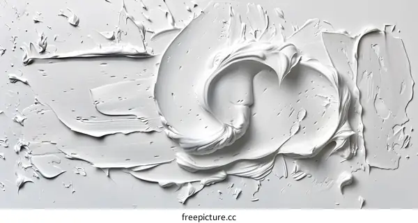 Abstract White Paint Texture on Canvas