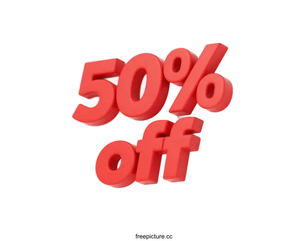 [Transparent Background PNG]50 Percent Off Special Sale Promotion Discount Tag