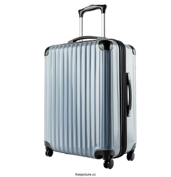 [Transparent Background PNG]Modern Travel Suitcase in Light Gray