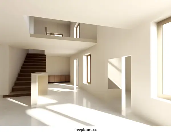 Modern Interior Design with Staircase and Natural Light