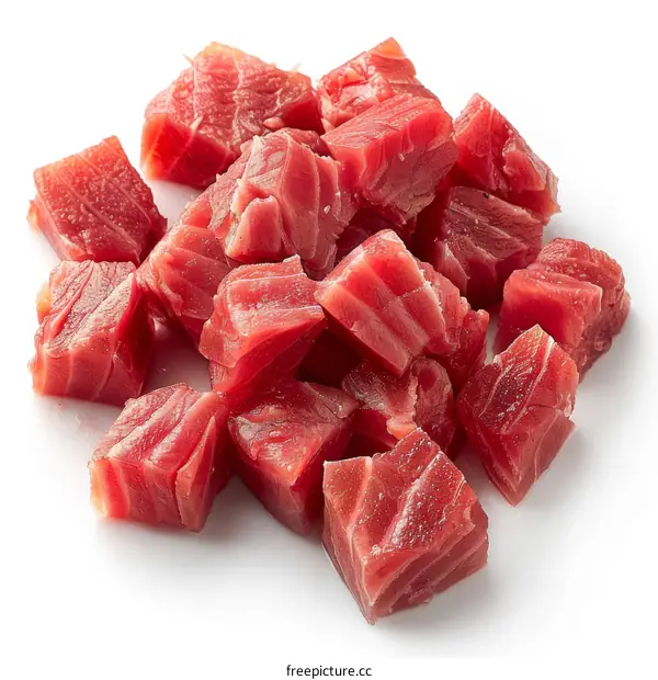 diced raw tuna