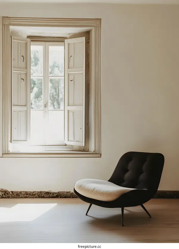 Modern Armchair Near Window in Minimalist Room