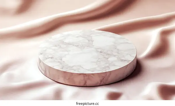 Marble Display Platform on Satin Background