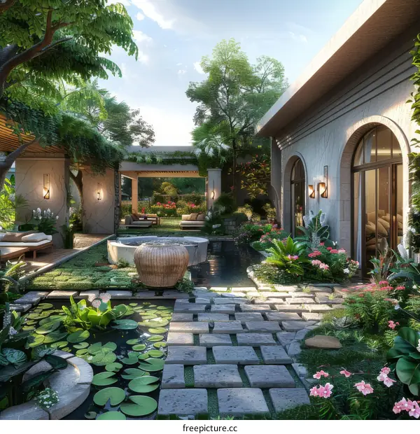 A Luxurious Courtyard Garden Design