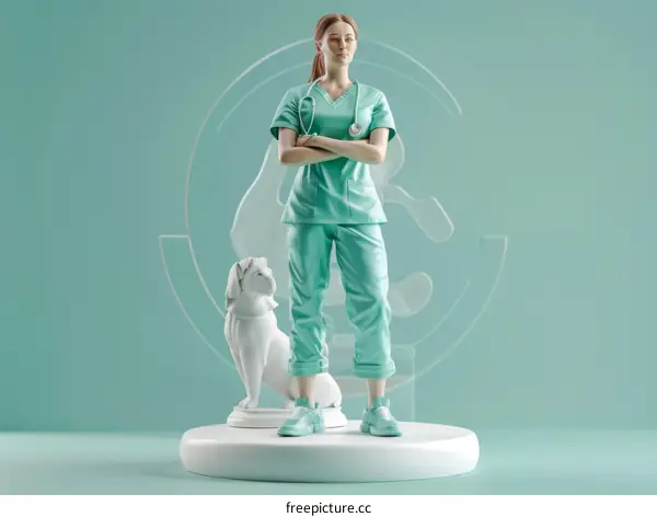 A veterinarian with a dog