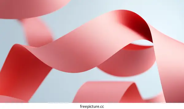 Abstract Design with Pink Ribbons