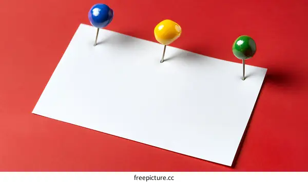 Blank Note with Colorful Pushpins