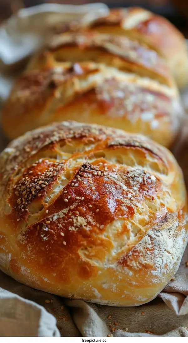 Loaf of bread with sesame seeds