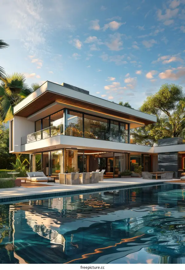 Luxurious Modern House with Swimming Pool and Spacious Backyard