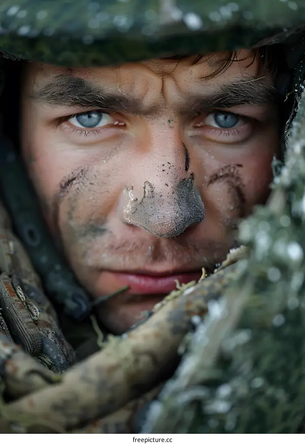 Portrait of a young soldier