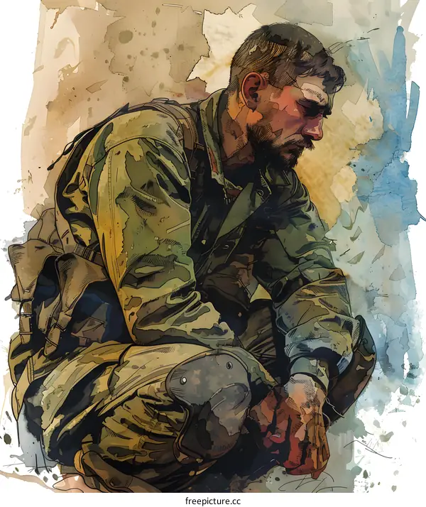 A soldier in military uniform