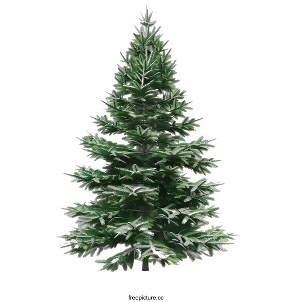 [Transparent Background PNG]Snowy Evergreen Tree Isolated On White Background