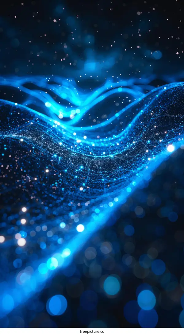 Digital Wave in Blue and Black