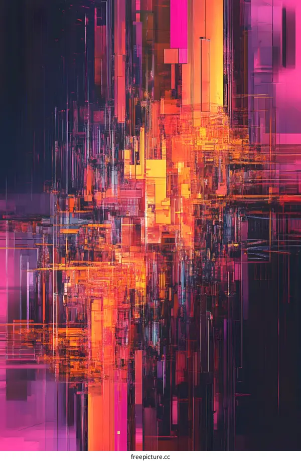 Abstract Digital Art Glitch Aesthetic Background