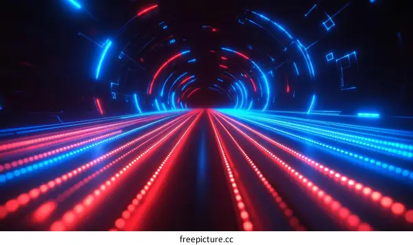 Futuristic Neon Tunnel Pathway