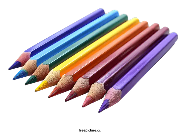 [Transparent Background PNG]Colorful Pencils on White Background