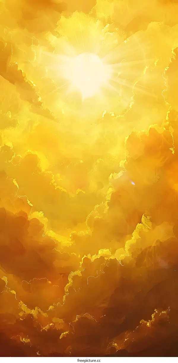 Golden Clouds Abstract Sun Rays