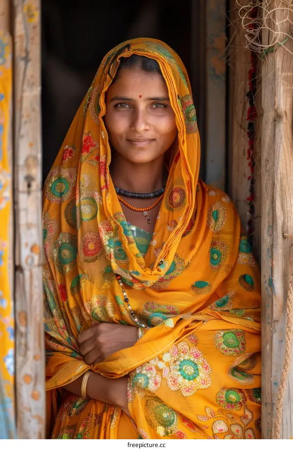 Indian Woman in Traditional Dress Portrait