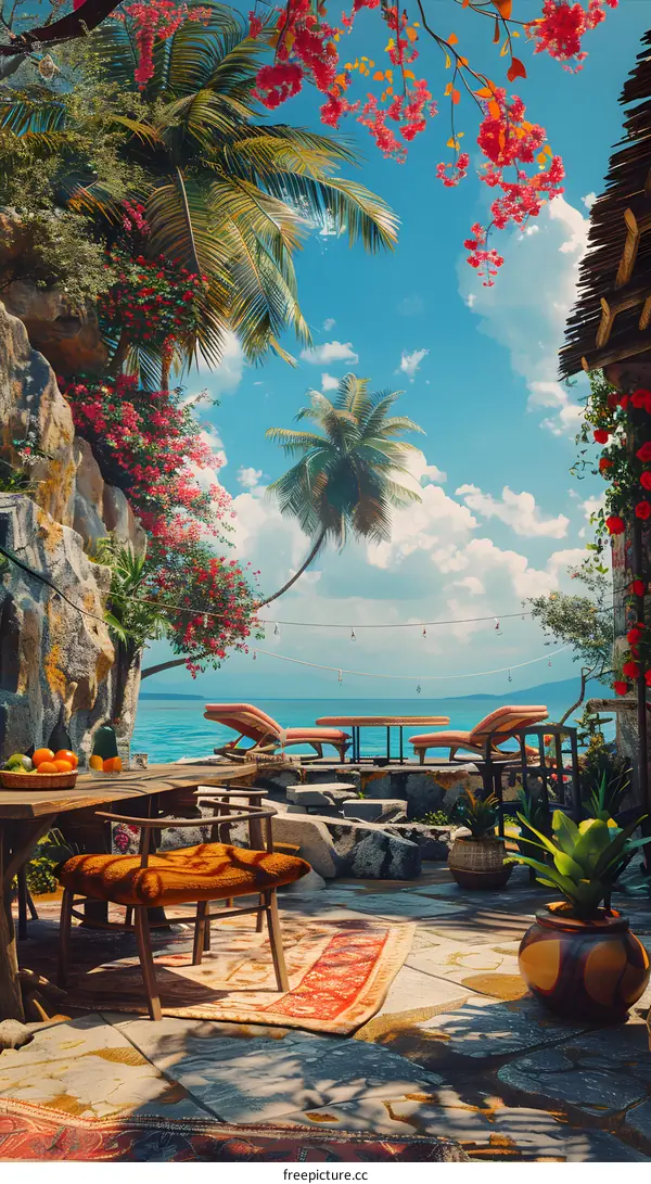 fantasy terrace with amazing sea view