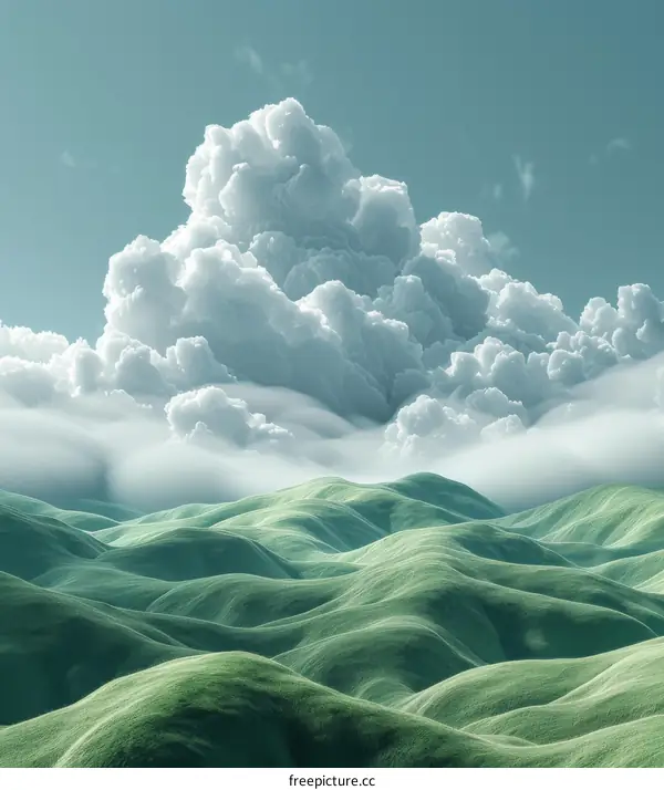 Vast Green Hills Under a Dramatic Sky