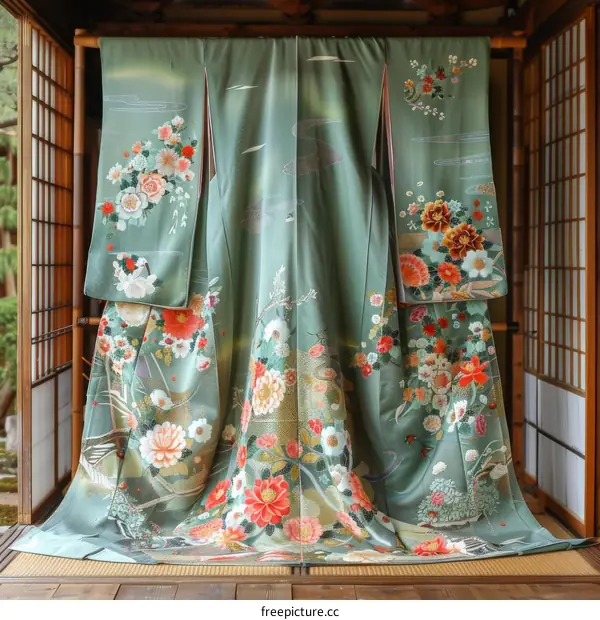 A kimono with a floral pattern